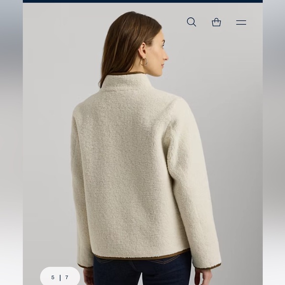 NWT Ralph Lauren Faux Shearling Funnelneck Coat - Picture 4 of 16